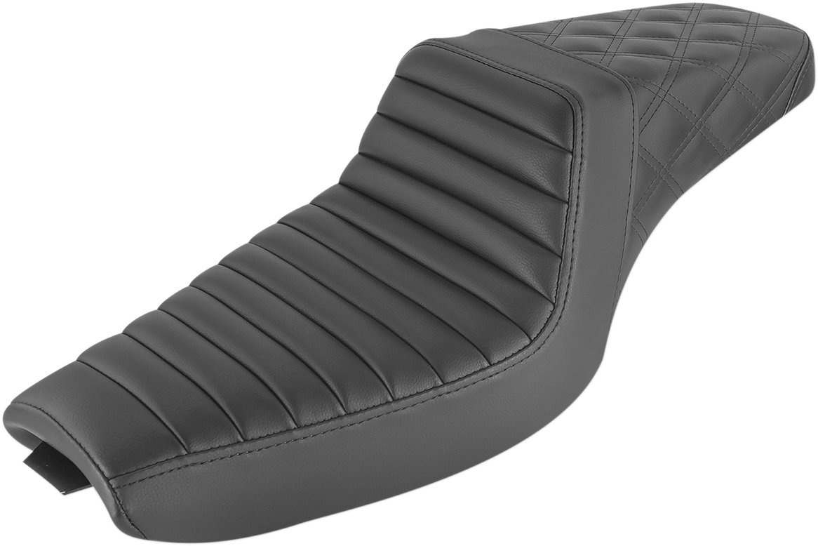 Step-Up Seat - Front Tuck-N-Roll/Rear Lattice Stitch - Black