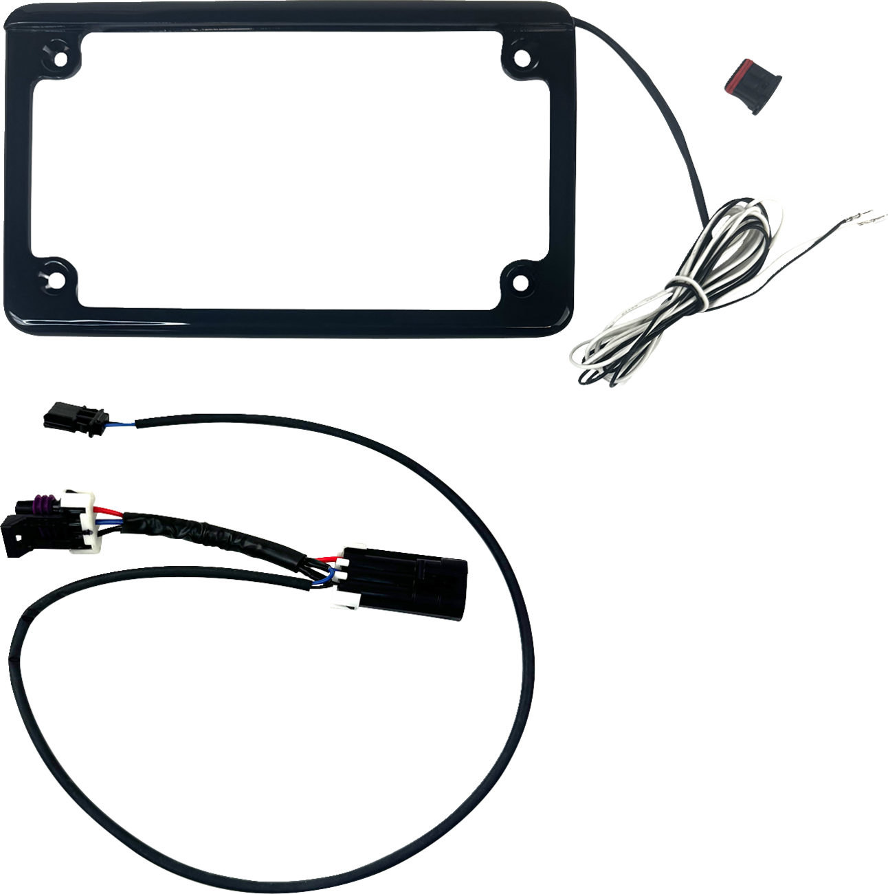 Lighted License Plate Frame - Gloss Black - Maverick