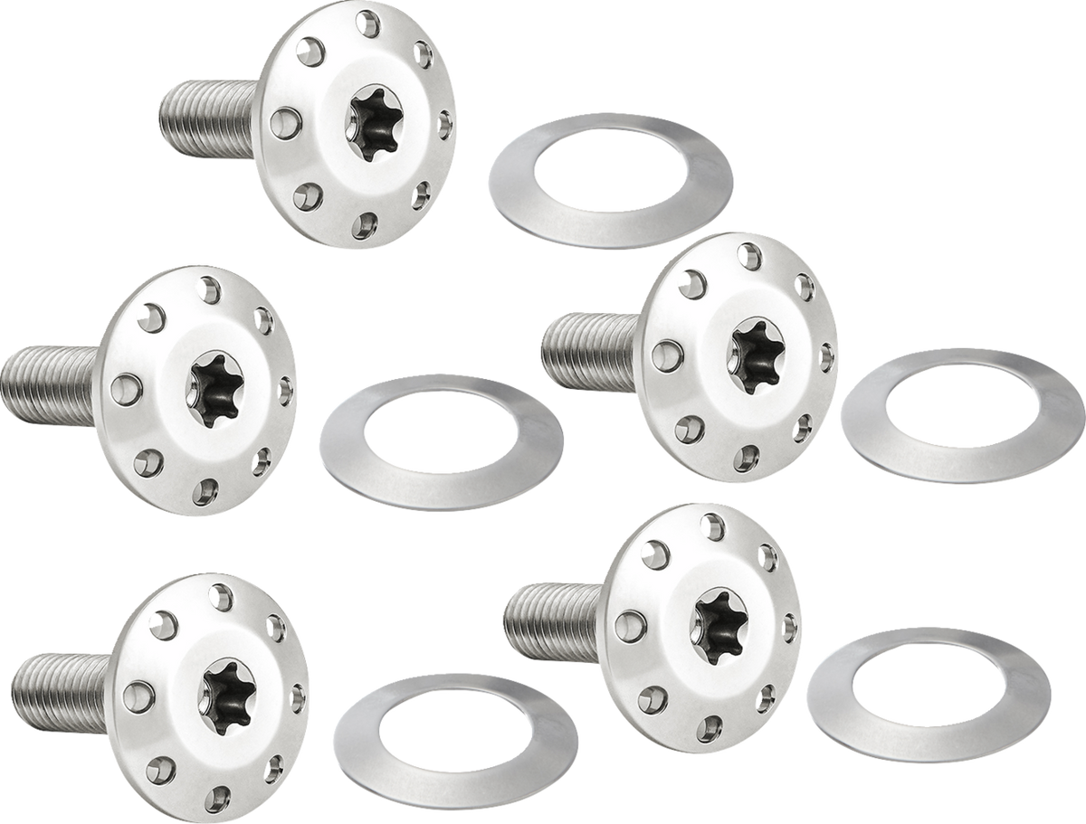 Bolt Kit - Holeshot/Front/Floating/Brake Rotor - Spoke Mount - Polished - 5 Pack
