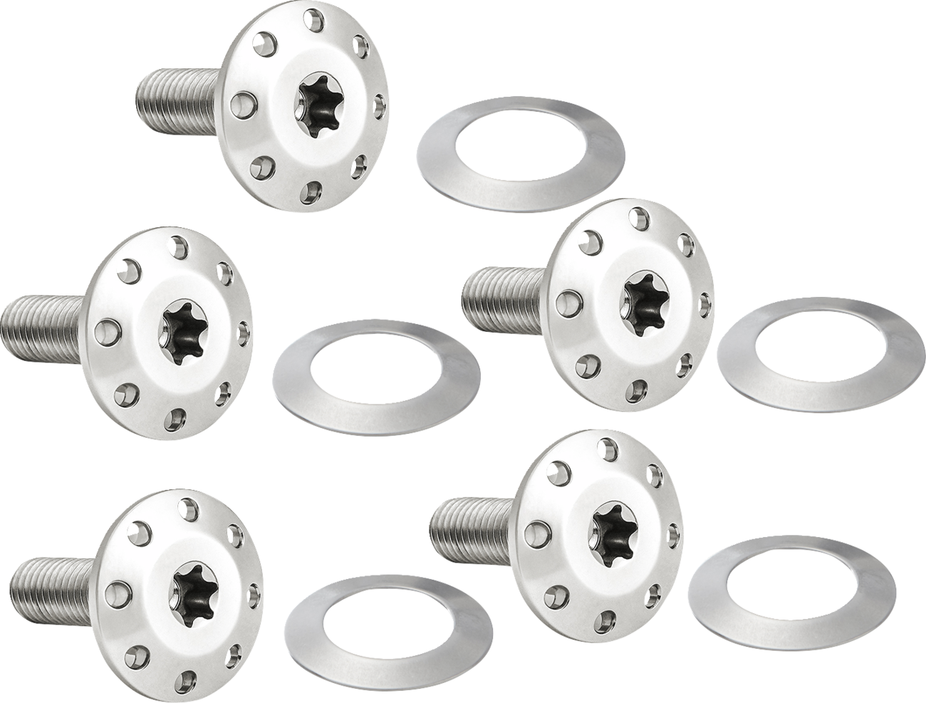 Bolt Kit - Holeshot/Front/Floating/Brake Rotor - Spoke Mount - Polished - 5 Pack