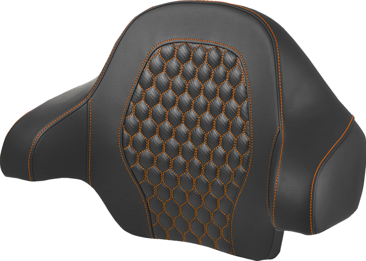Tour Pack Backrest Pad - Honeycomb - Orange Stitching - FL '14-'24