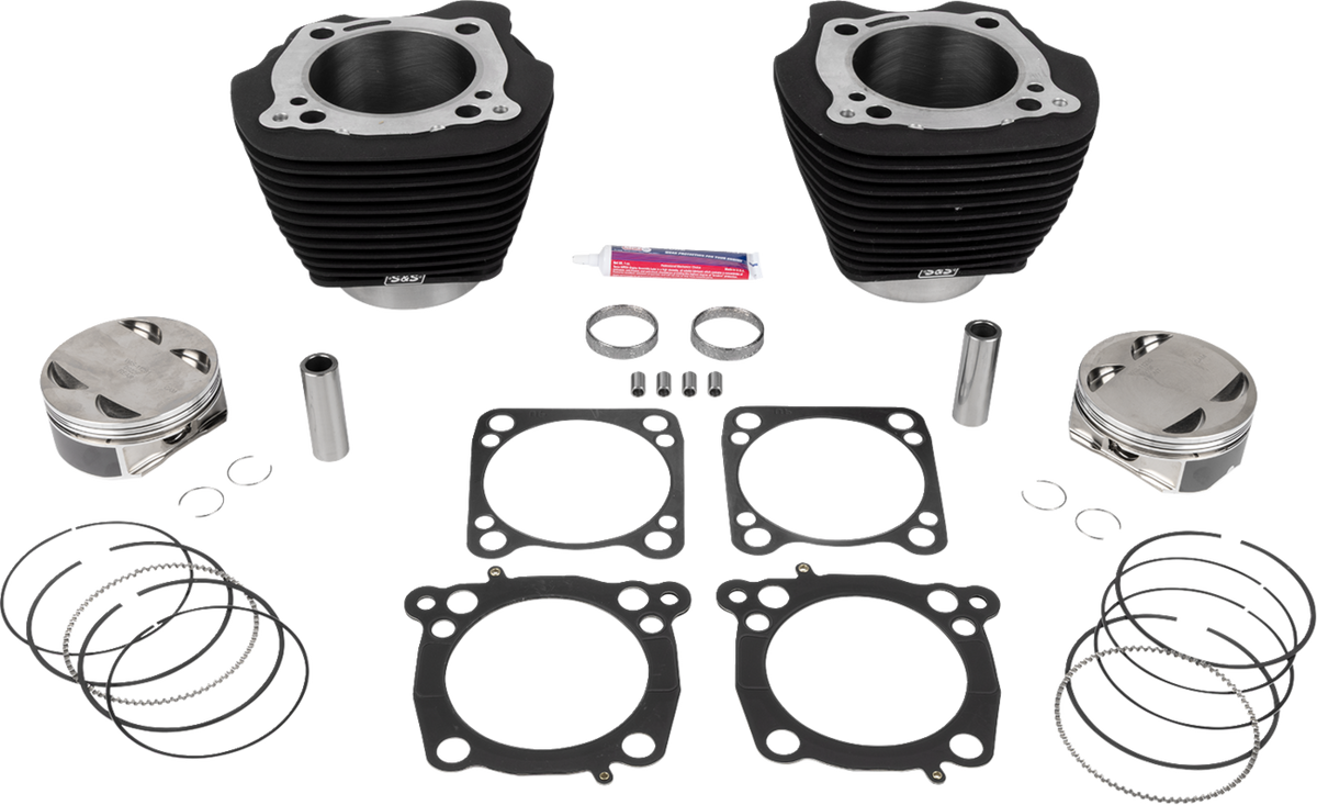 136" Cylinder Kit - 4.625" Stroke - Wrinkle Black W/O Highlighted Fins - M8