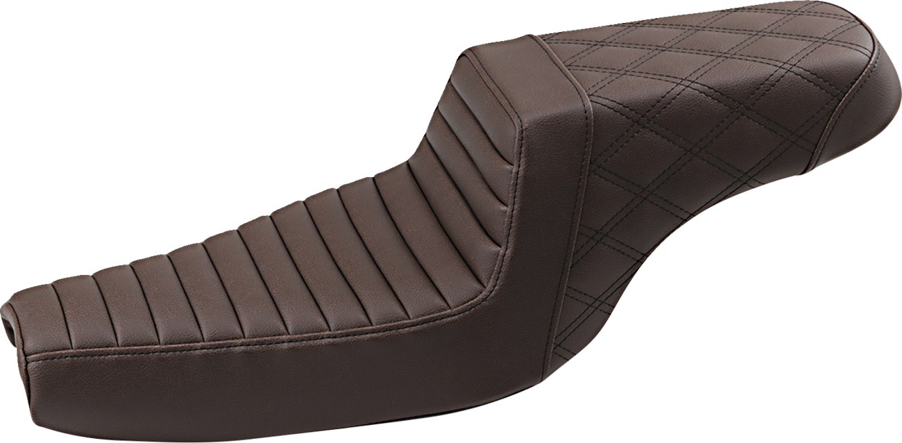 Step-Up Seat - Front Tuck-N-Roll/Rear Lattice Stitch - Brown