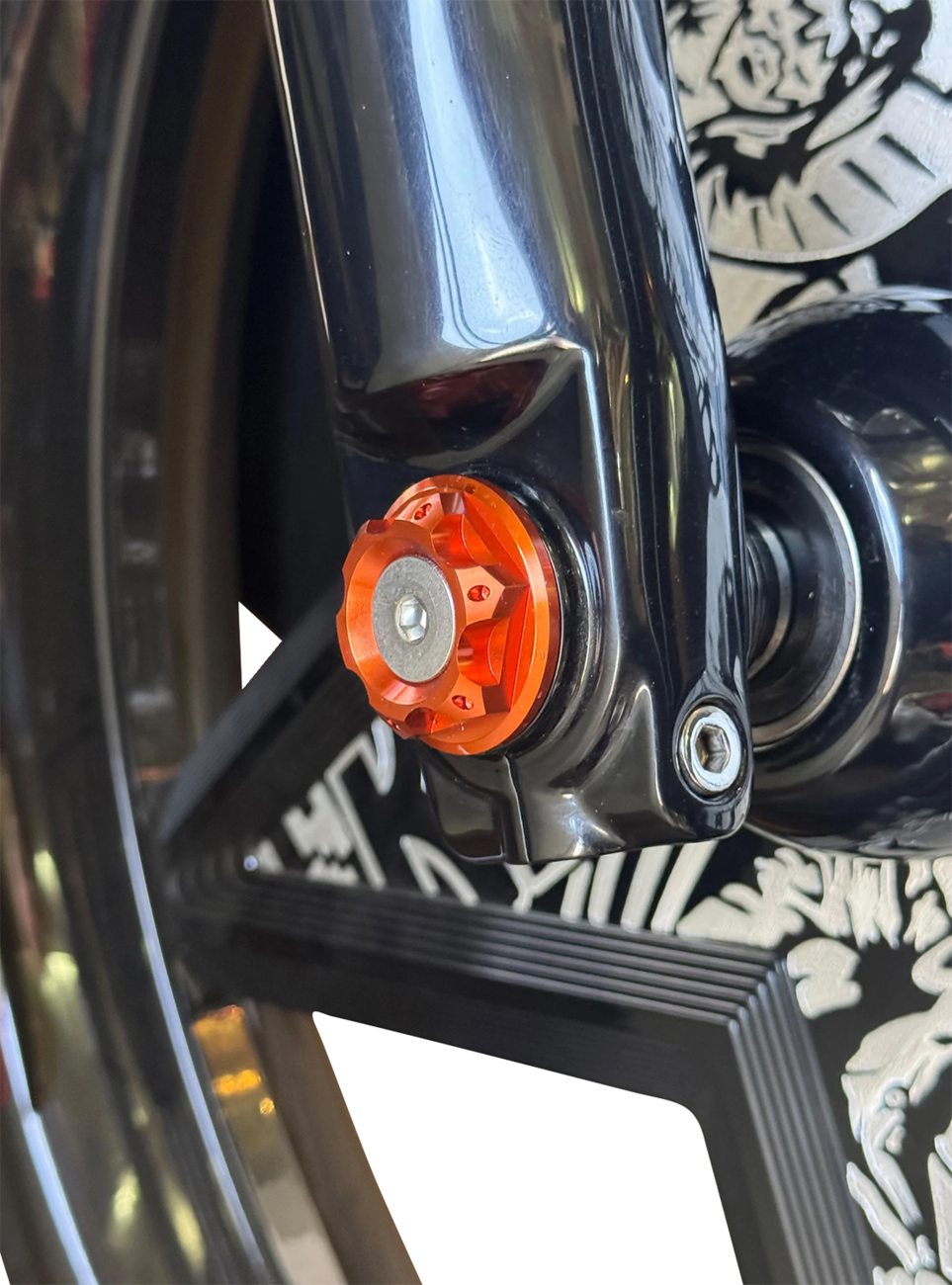 Y-Axle With Turret Style Axle Cover Kit - Custom - Front - Orange - 1"