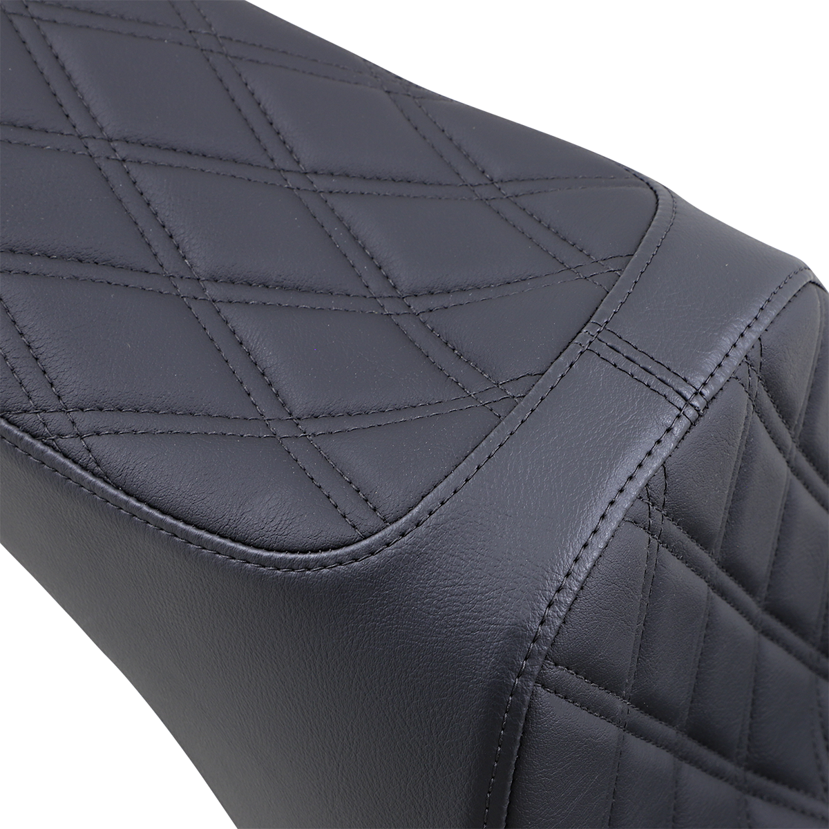 Predator III 2-Up Seat - Vinyl - Double Diamond - Black Stitching - Softail '06-'17