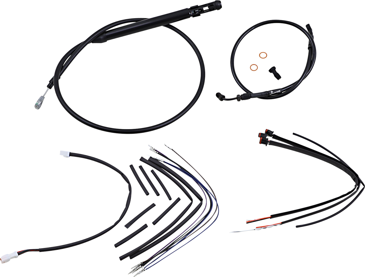 Jail Bar Cable Kit - 14" Handlebars - Black Vinyl - '18-'24 Softail