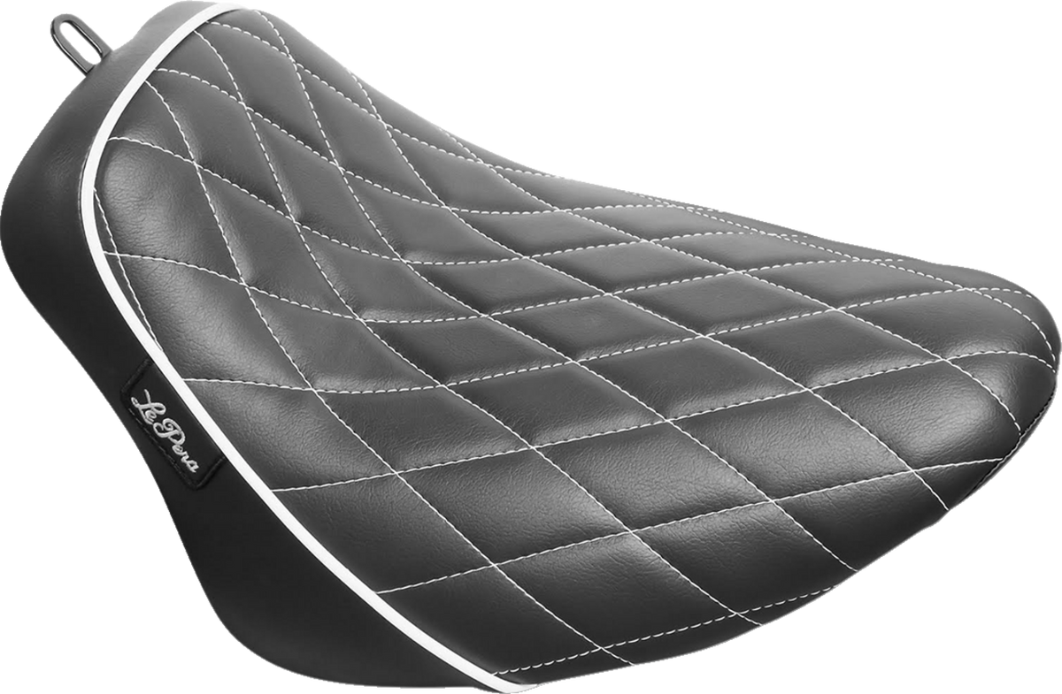 Bare Bones Solo Seat - Diamond Stitch W/ White Stitching/Piping - Black - FLSL/FXBB '18-'23