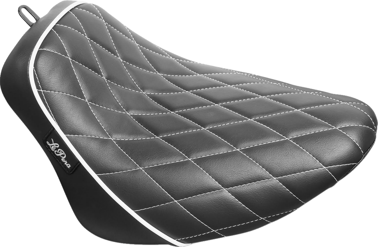 Bare Bones Solo Seat - Diamond Stitch W/ White Stitching/Piping - Black - FLSL/FXBB '18-'23