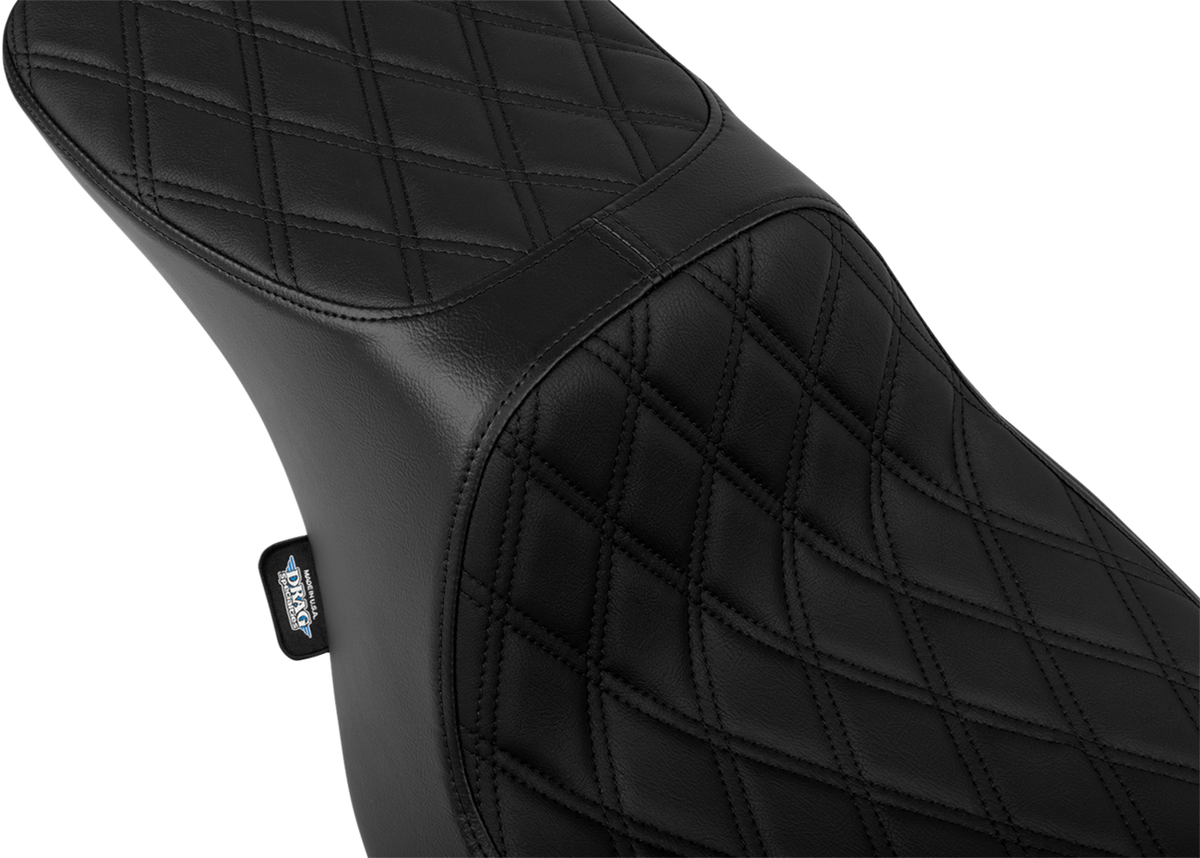 Predator 2-Up Seat - Vinyl - Double Diamond Black Stitch - W/O Backrest - FLTR/FLHX '23-'24