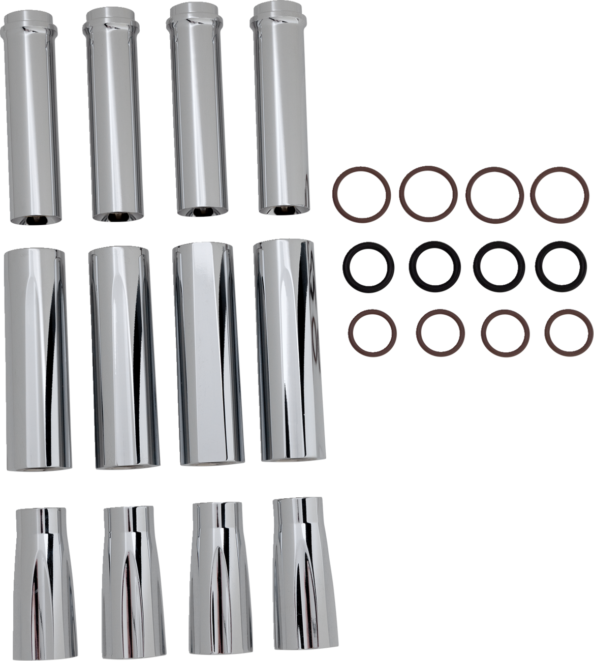 Pushrod Tube Cover Kit - Deep Cut® - Chrome - Twin Cam