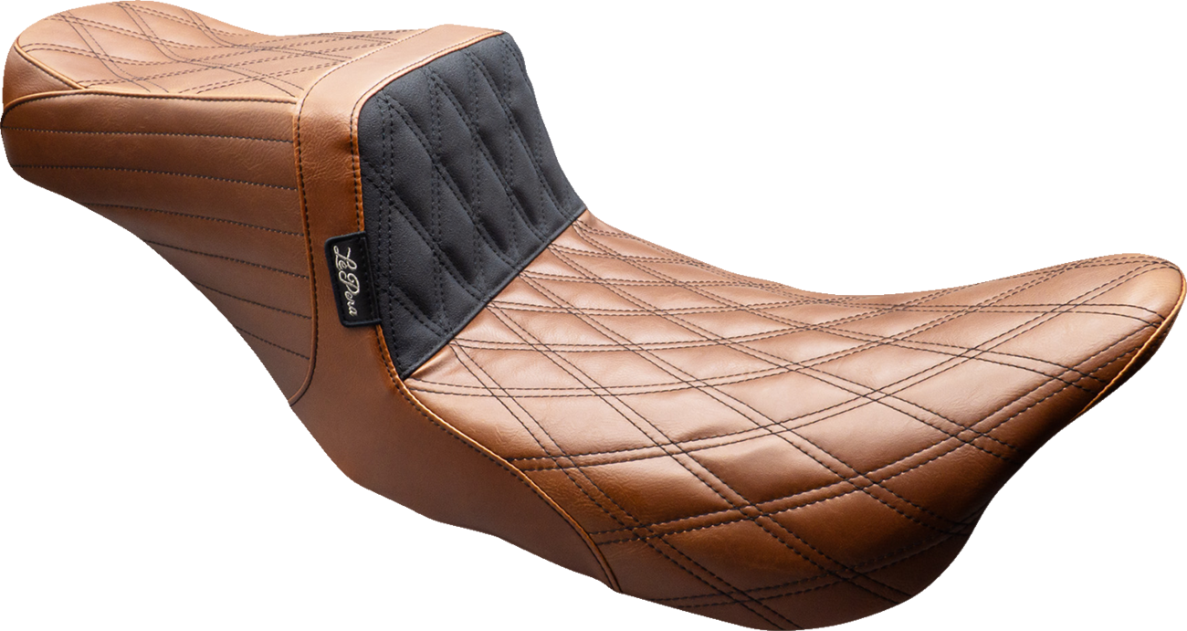 Tailwhip Seat - Brown - Double Diamond - Black Stitch - FLT/FLH '08-'23