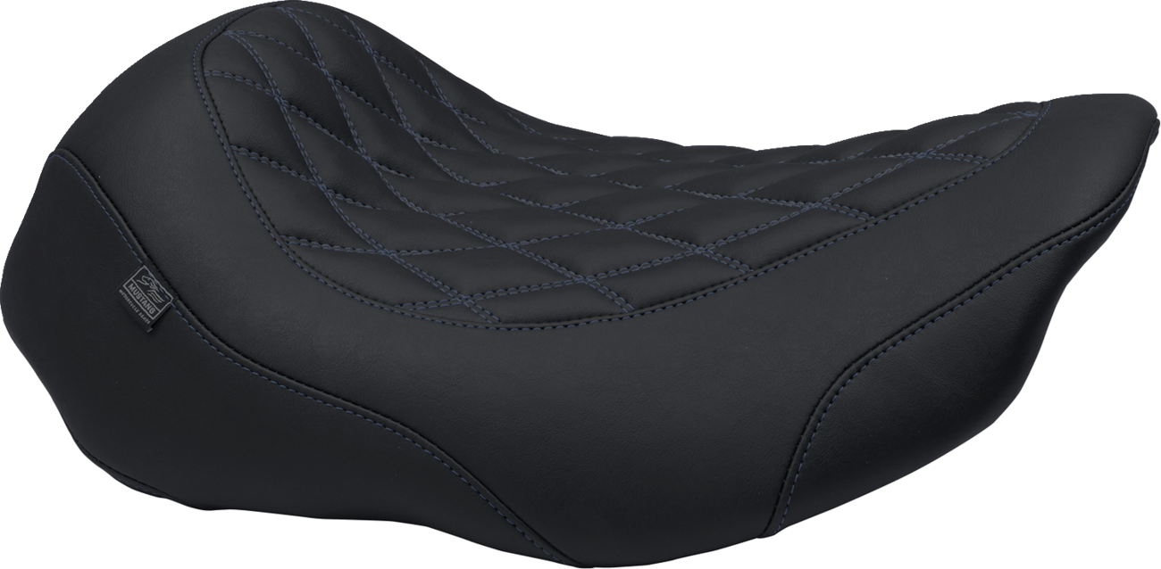 Wide Tripper™ Seat - Solo - Sky Blue Stitching - FLT/FLH '23-'25