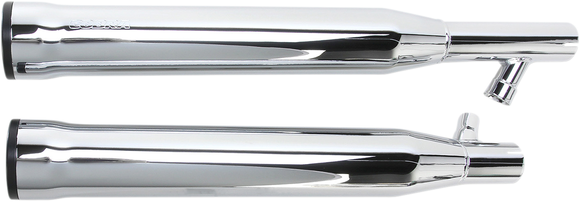 Slip-On Mufflers With Race Pro Tips - 3" - Chrome - '00-'06 FLSTF/FXSTD