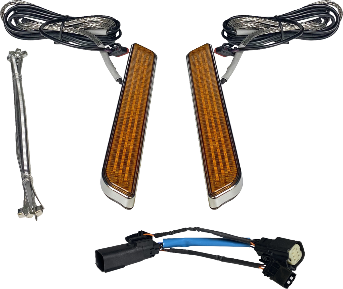 LED Fork Light - Amber - Chrome