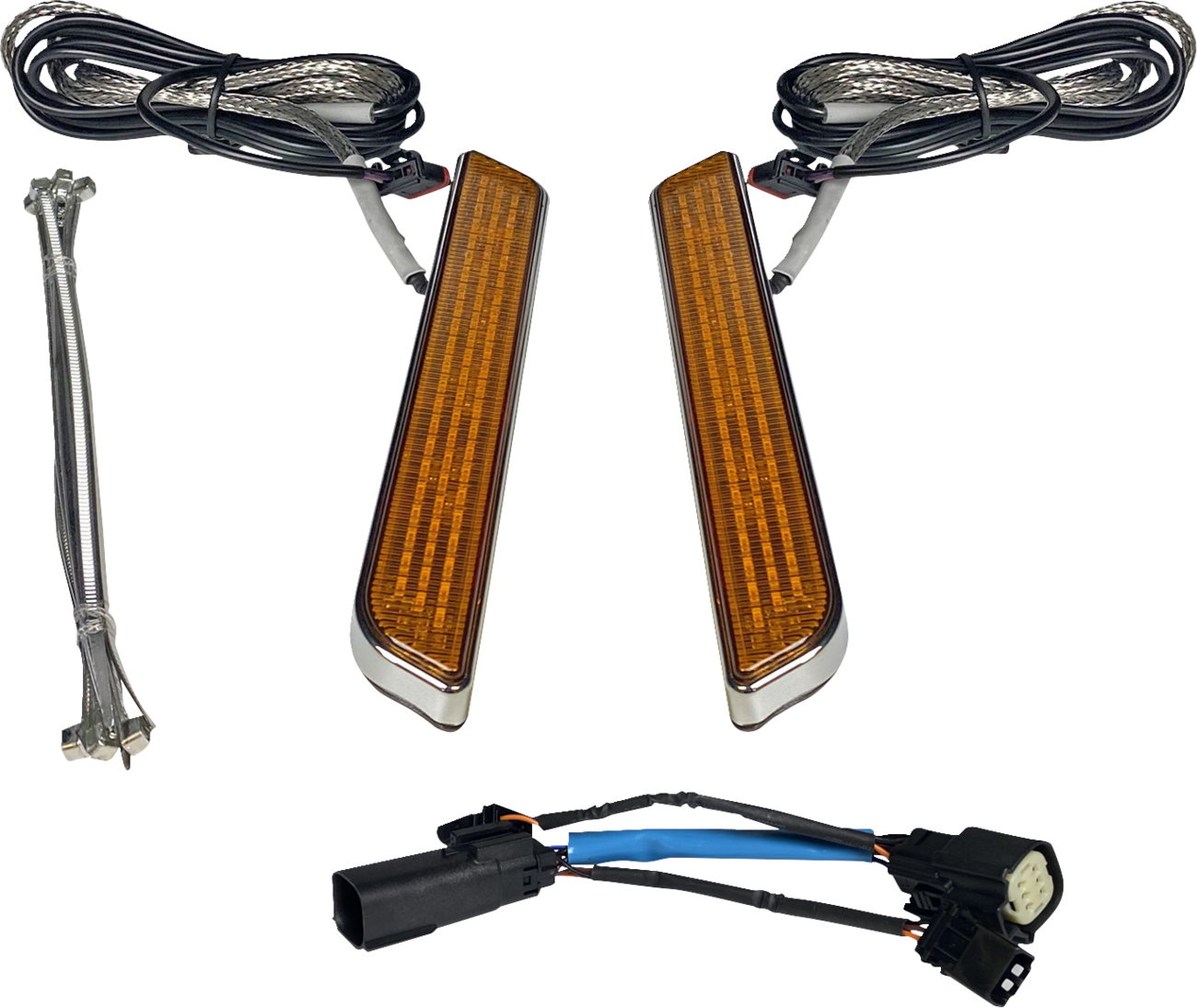 LED Fork Light - Amber - Chrome
