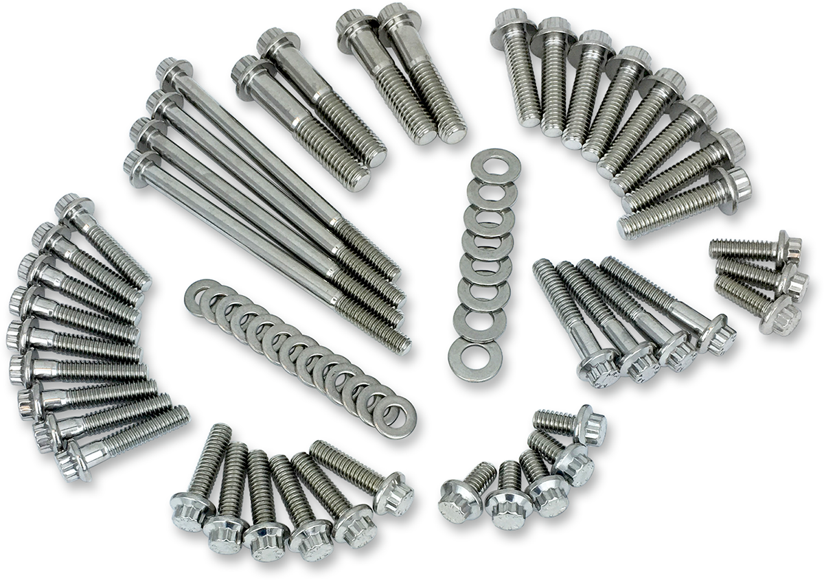 Fastener Kit - External Primary/Transmission - 12-Point - M8