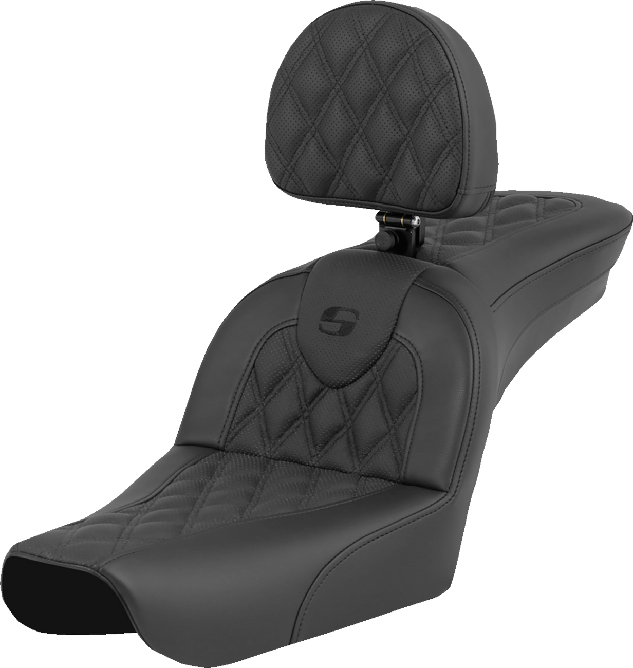 RoadSofa™ Seat - Lattice Stitch - With Driver Backrest - FXDWG '04-'05