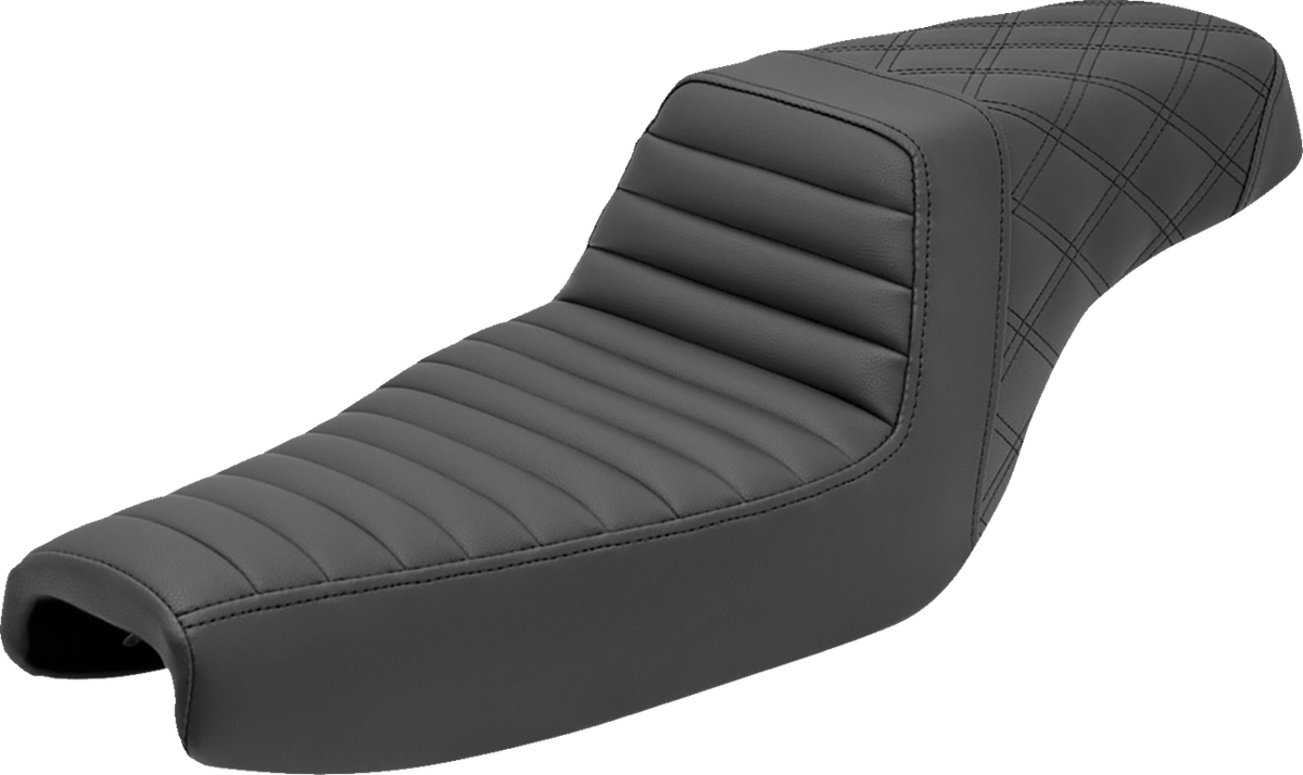 Step-Up Seat - Front Tuck-N-Roll/Rear Lattice Stitch - Black