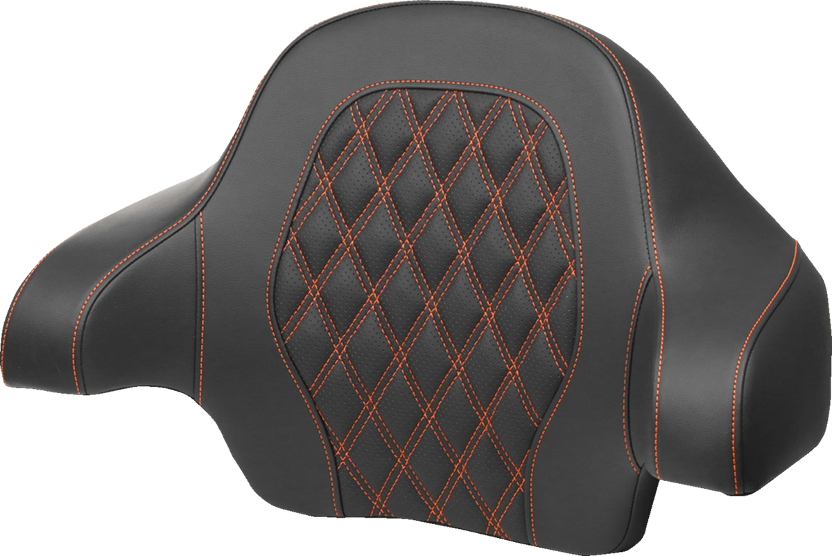Tour-Pak® Backrest Pad - Lattice Stitch - Orange Stitch - FL '14-'24