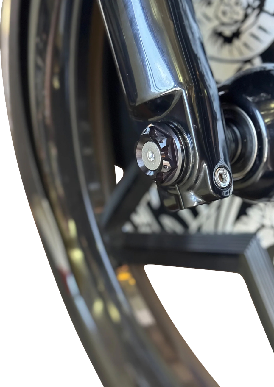 Y-Axle With Turret Style Axle Cover Kit - Custom - Front - Black - 25 MM