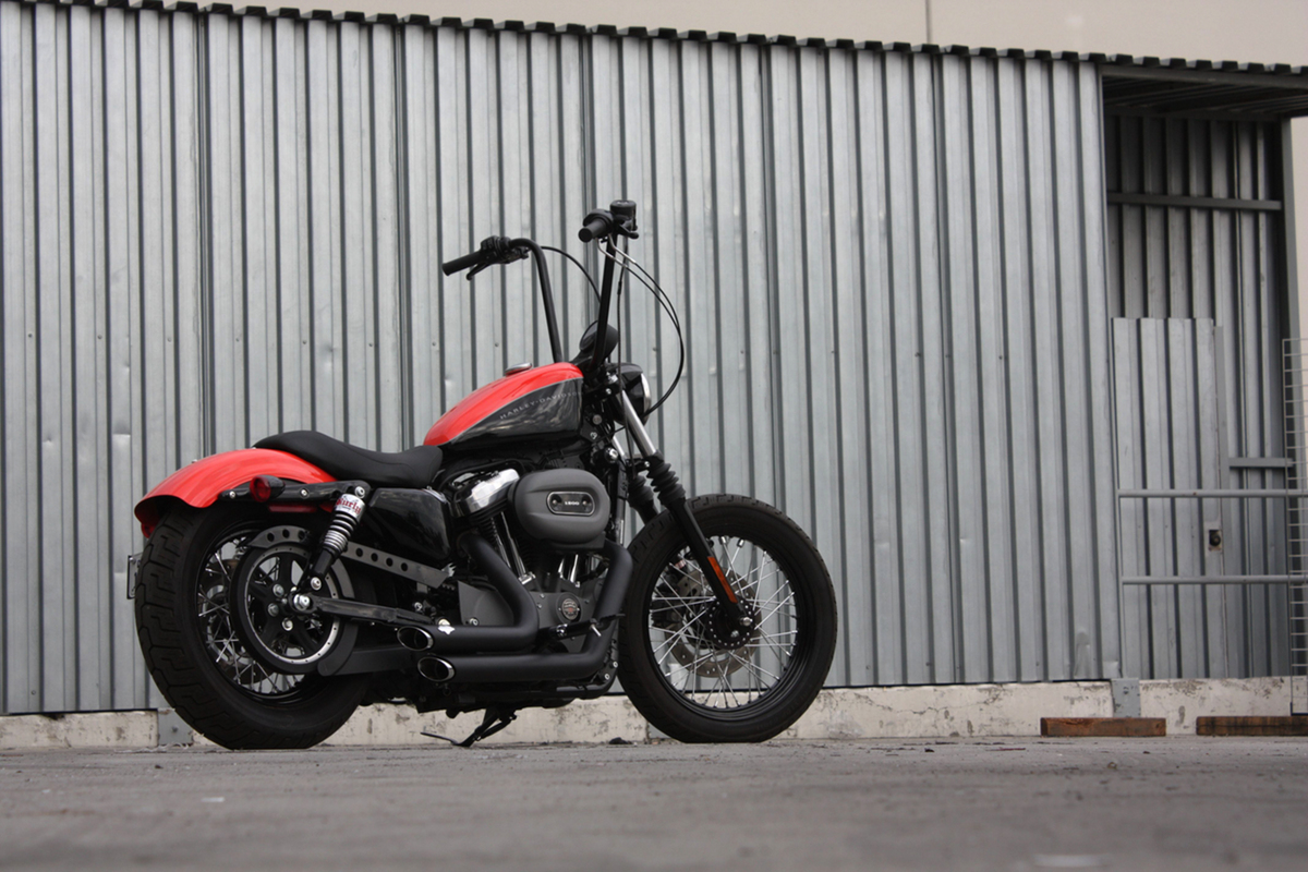 1" Narrow Bottom Ape Hanger Handlebar - 14" - Black