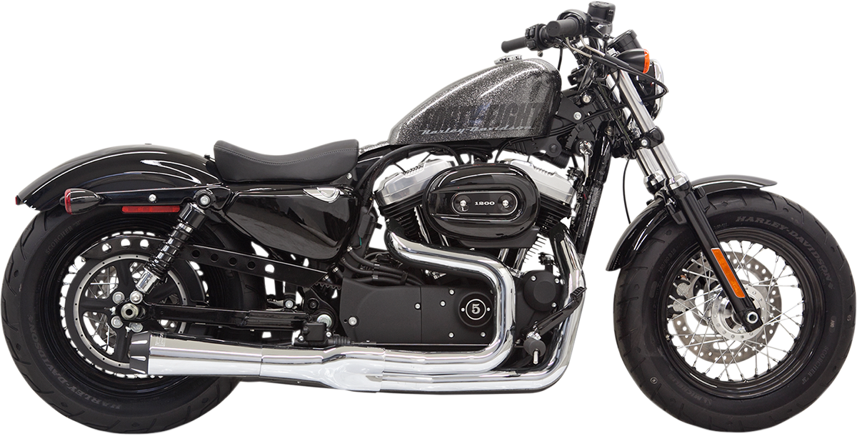 Mega Power Exhaust - Chrome - Short - '14-'21 XL With Mid/Forward Controls