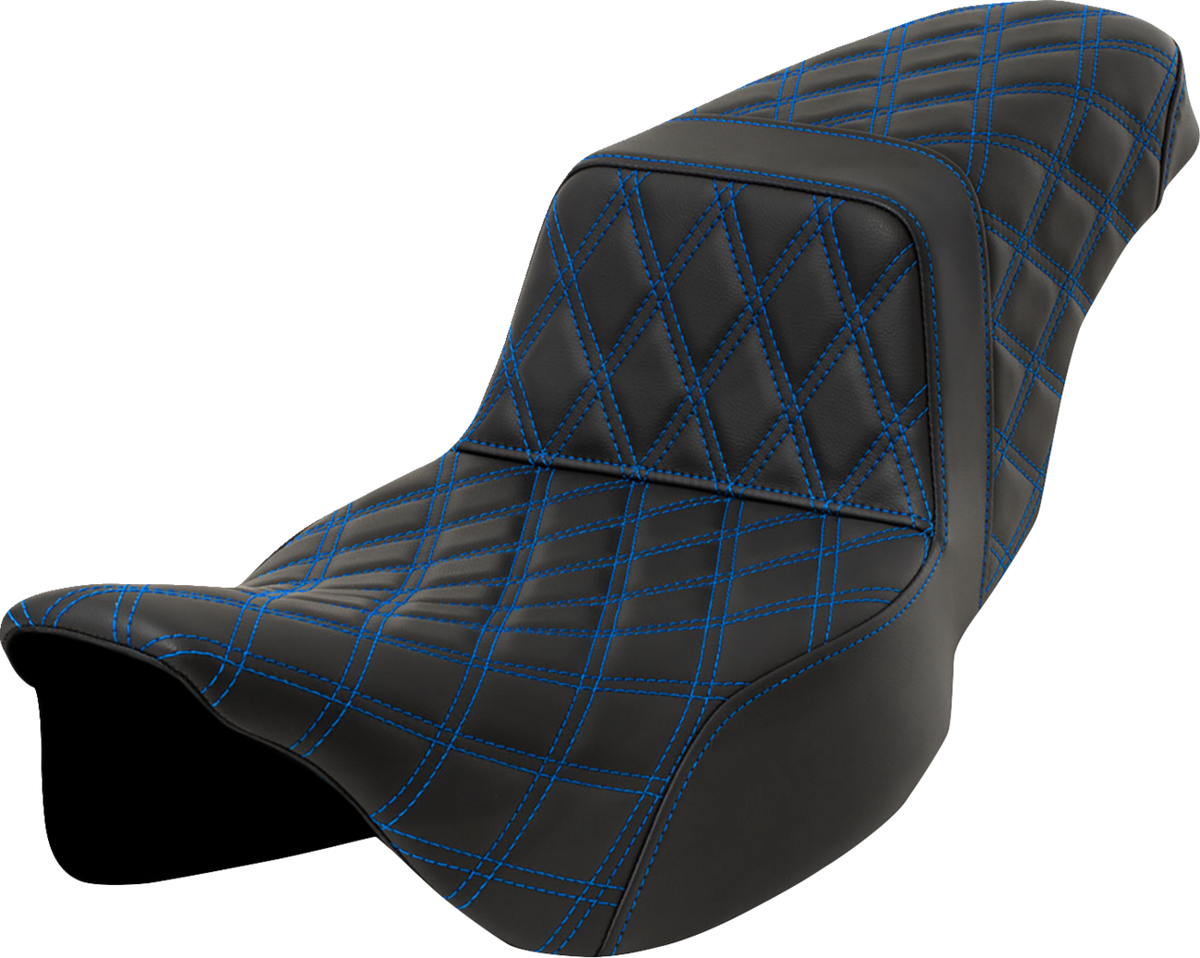 Step-Up Seat - Lattice Stitch - Blue Stitch - Extended Reach - FLH/FLT '08-'23