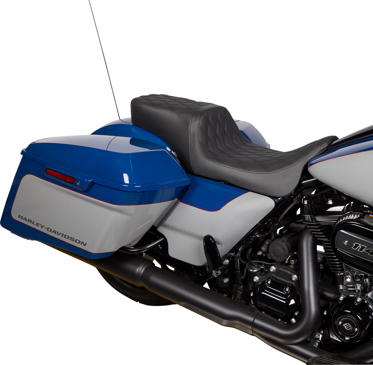 Predator 2-Up Seat - Vinyl - Double Diamond Black Stitch - W/O Backrest - FL '08-'23