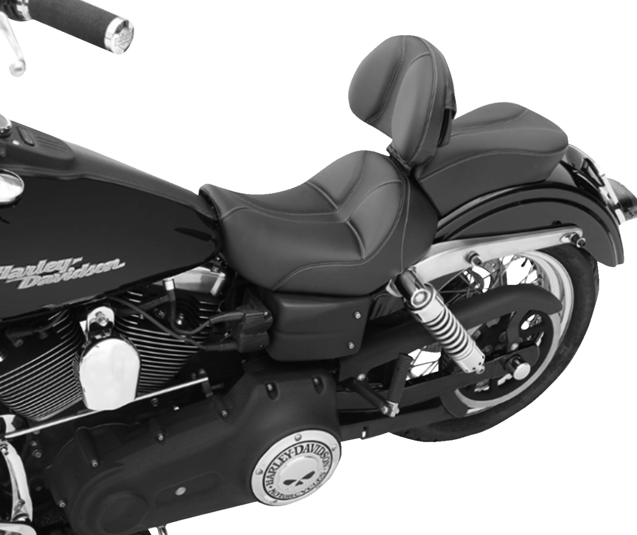 Dominator Solo Seat - W/O Backrest - Black W/ Gray Stitching - FL/FX '06-'17