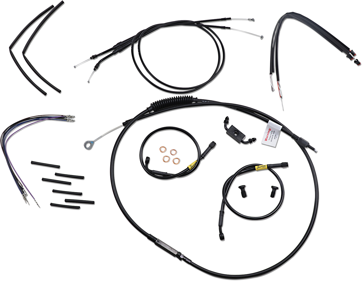Jail Bar Cable Kit - 12" Handlebars - Black Vinyl - '12-'17 FXDWG