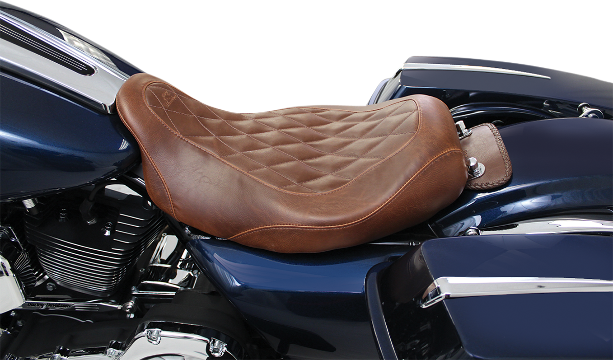 Seat - Wide Tripper™ Solo - Without Backrest - Diamond - Brown - FL '08-'25