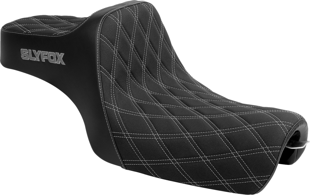 High Noon Seat - Double Diamond - Silver Logo - Silver Stitch - XL '04-'22