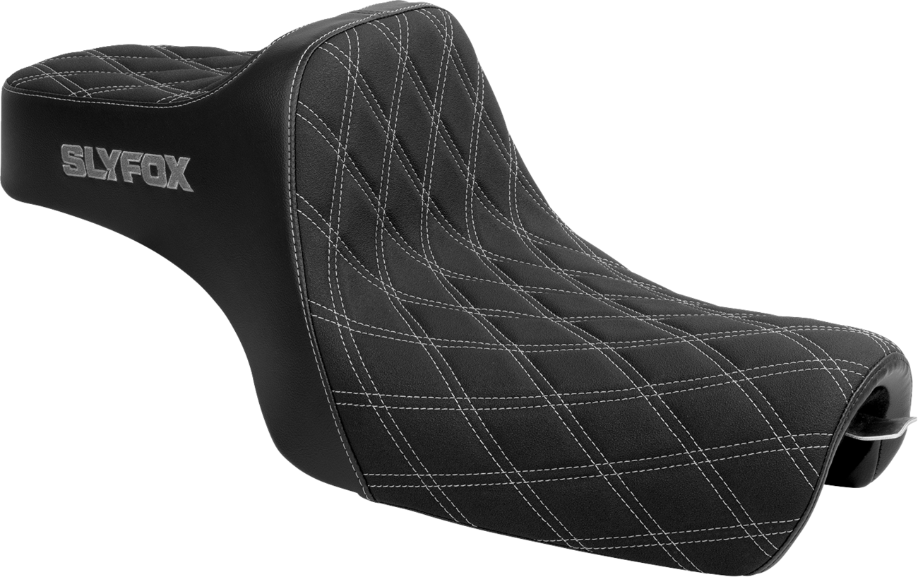 High Noon Seat - Double Diamond - Silver Logo - Silver Stitch - XL '04-'22