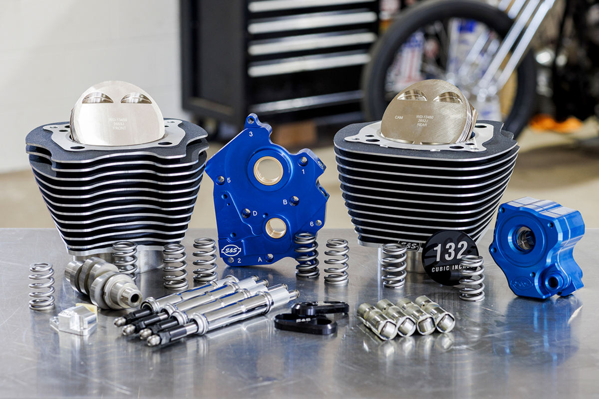 132" Power Package Engine Performance Kit - Chain Drive - Oil Cooled - Highlighted Fins - M8
