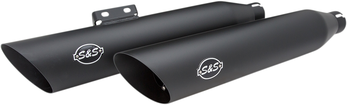 Slash-Cut Slip-On Mufflers - Race - Black - FLFB