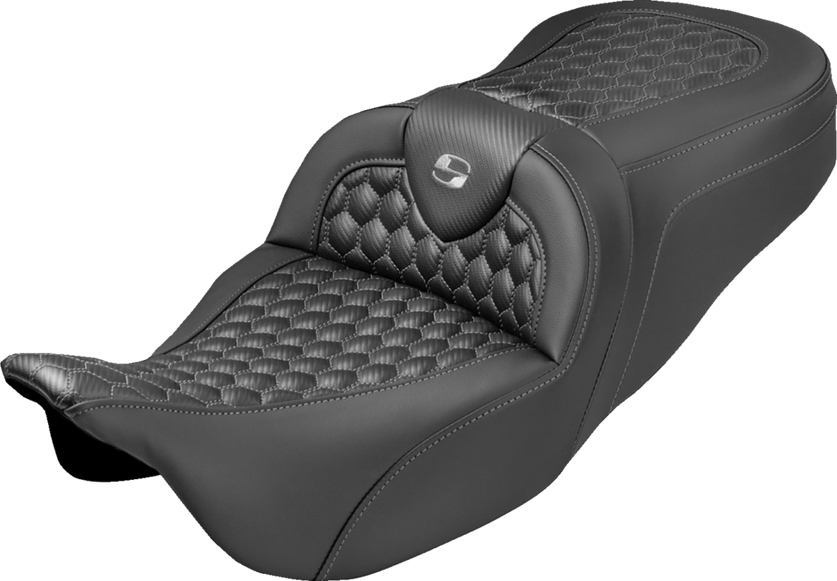 Roadsofa™ Seat - Honeycomb Stitch - Gray Stitch - No Backrest - FLH/FLT '08-'25