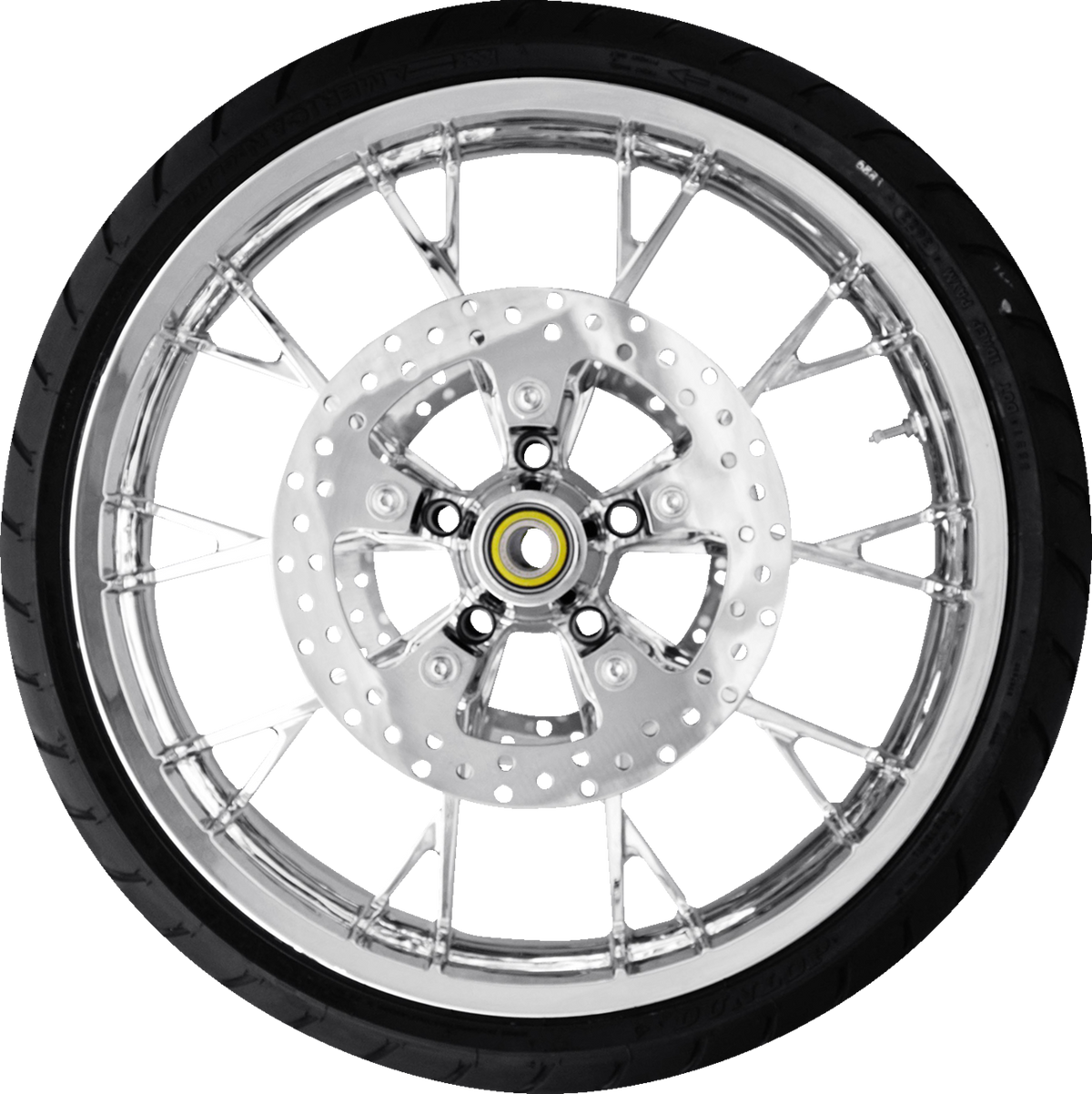 Marlin Front Wheel - Chrome (21") | Rotors (11.8") | Dunlop AE2 Tire (130/60b21)
