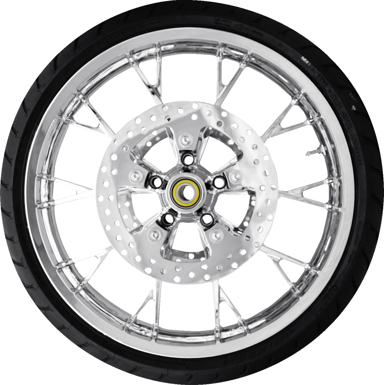 Marlin Front Wheel - Chrome (21") | Rotors (11.8") | Dunlop AE2 Tire (130/60b21)