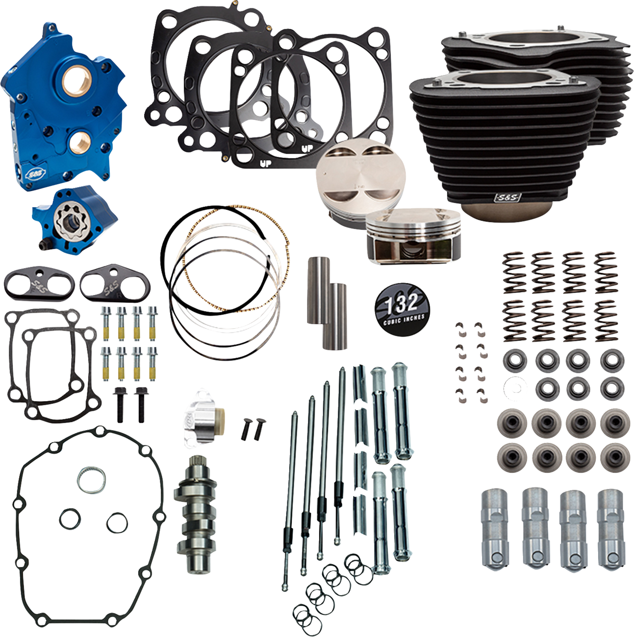 132" Power Pack - 550 Chain Drive - Oil Cooled - Black W/O Highlight Fins - 114"/117" M8