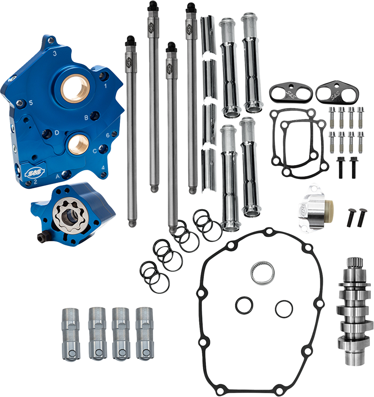 Cam Chest Kit - 496 Chain Drive Cam - Oil Cooled - Chrome Pushtubes - M8