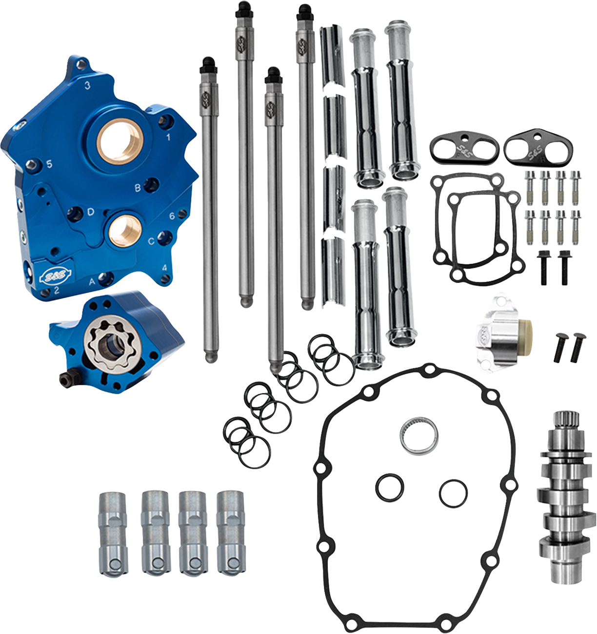 Cam Chest Kit - 496 Chain Drive Cam - Oil Cooled - Chrome Pushtubes - M8