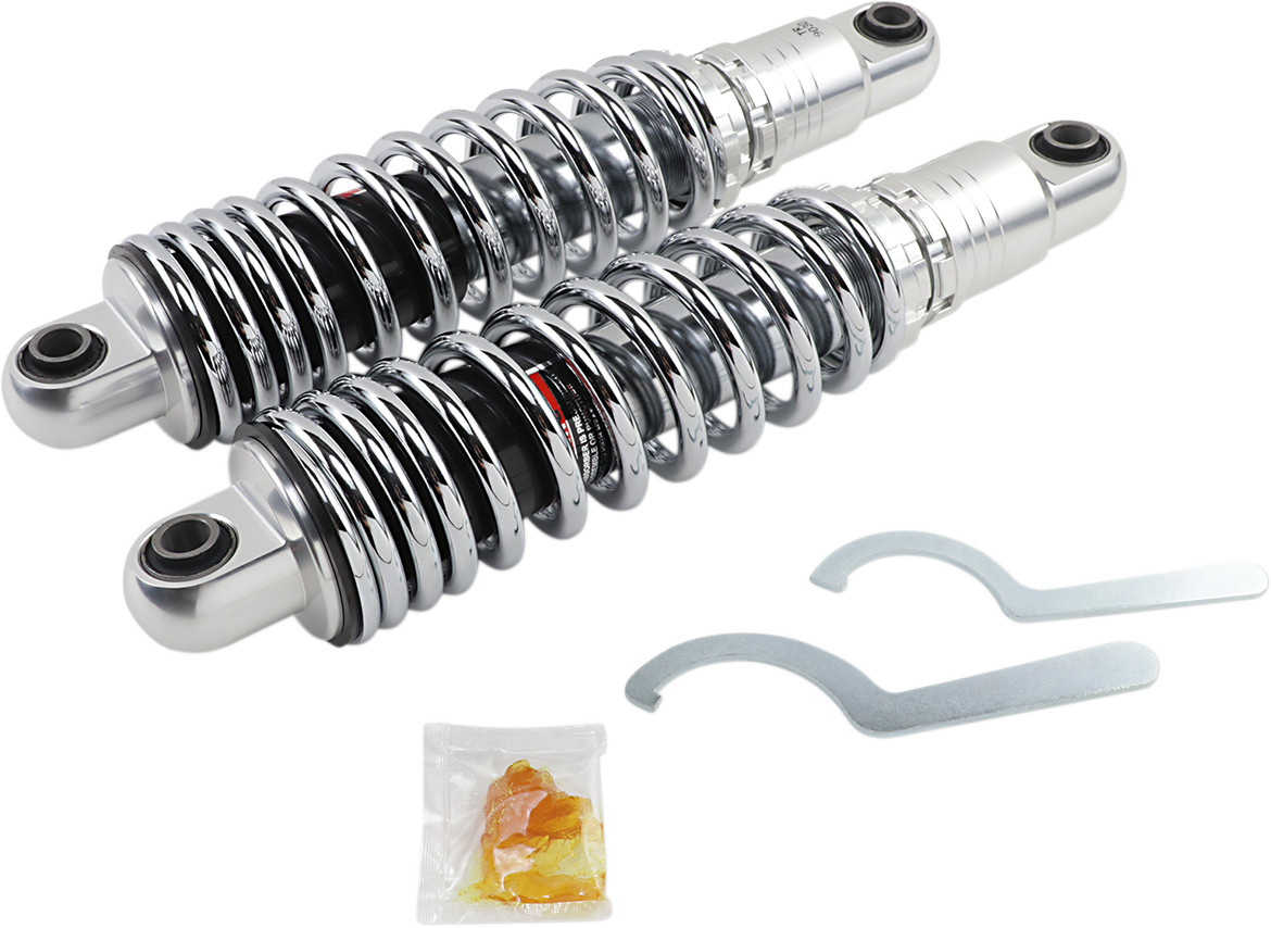 Premium Ride-Height Adjustable Shocks - 13" - Heavy Duty - Chrome