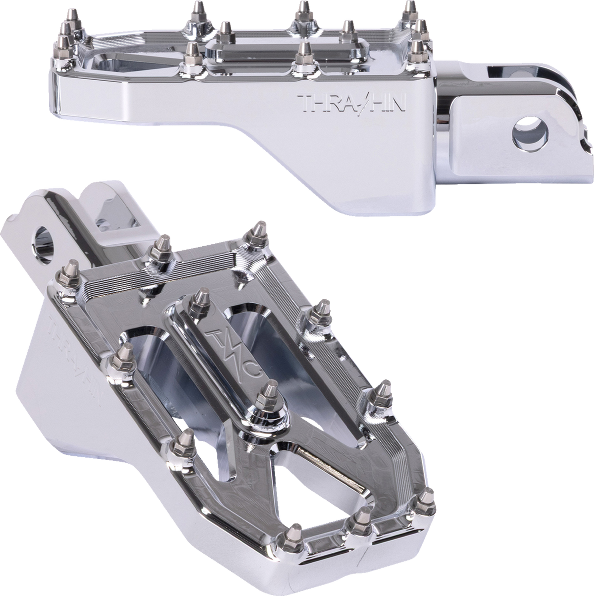 Aggressor Foot Pegs - Front - Chrome - FL/FX '18-'25