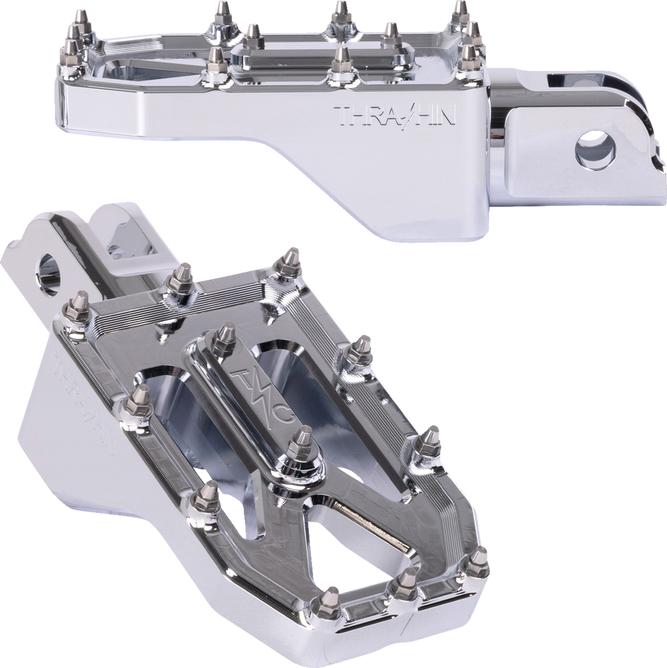 Aggressor Foot Pegs - Front - Chrome - FL/FX '18-'25