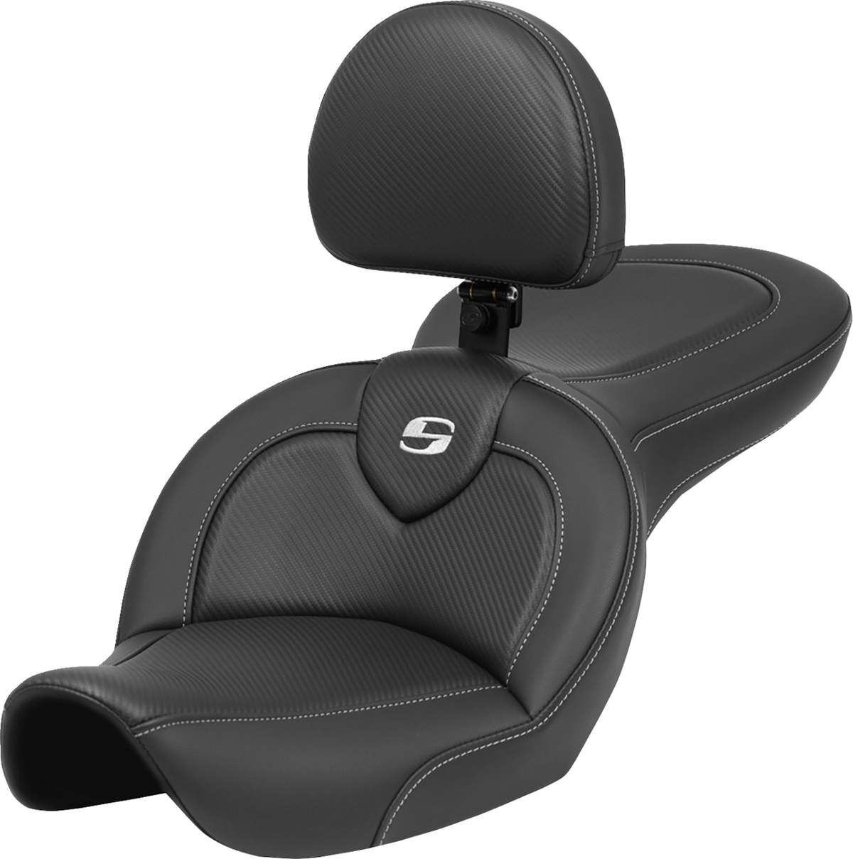 Roadsofa™ Seat - With Backrest - Carbon Fiber - FXDWG '96-'03