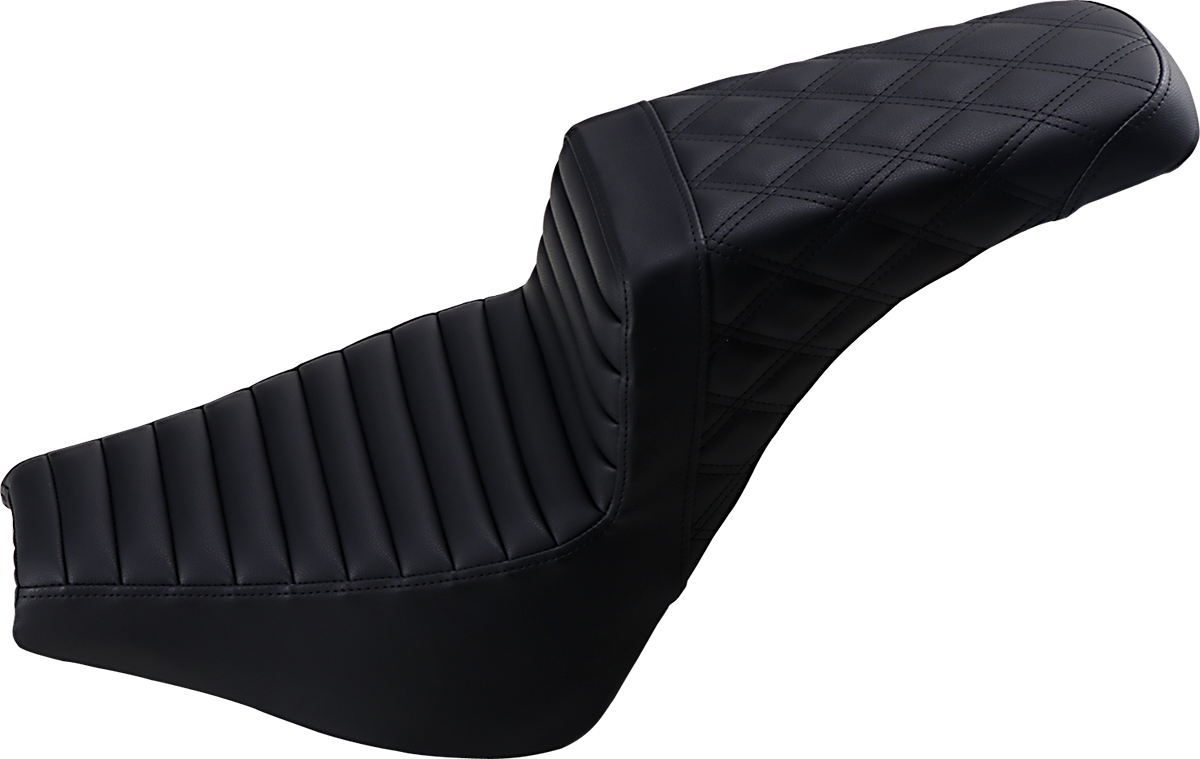 Step-Up Seat - Front Tuck-N-Roll/Rear Lattice Stitch - Black