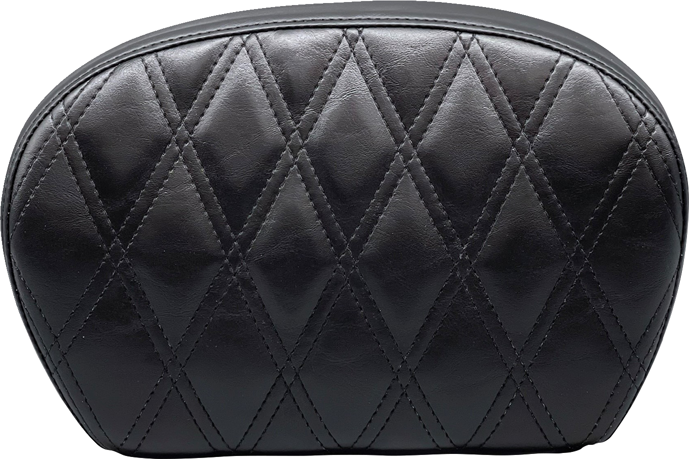 Sissy Bar Pad - Large - Vinyl - Double Diamond - Shiny Black