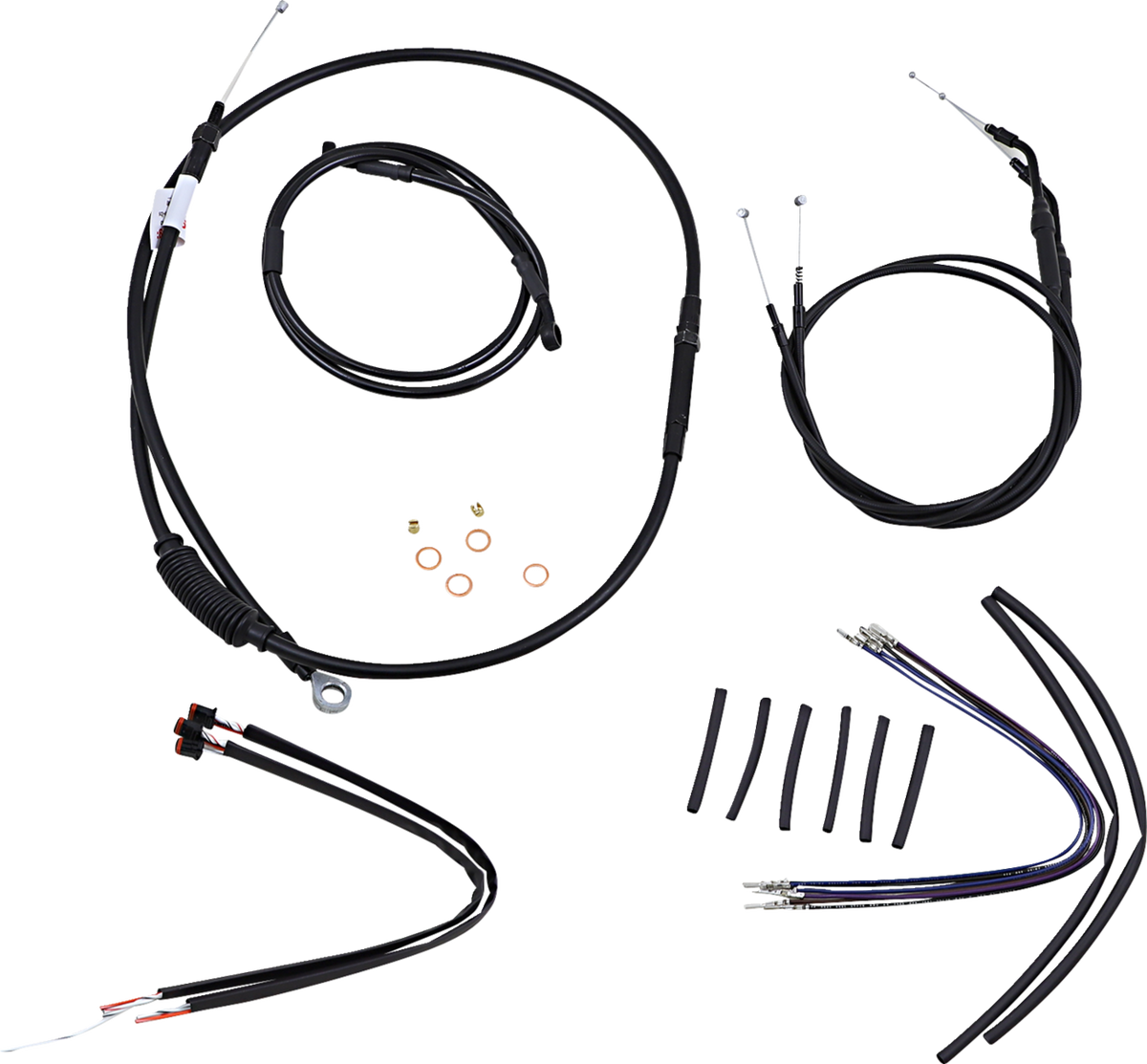Jail Bar Cable Kit - 14" Handlebars - Black Vinyl - '14-'22 XL