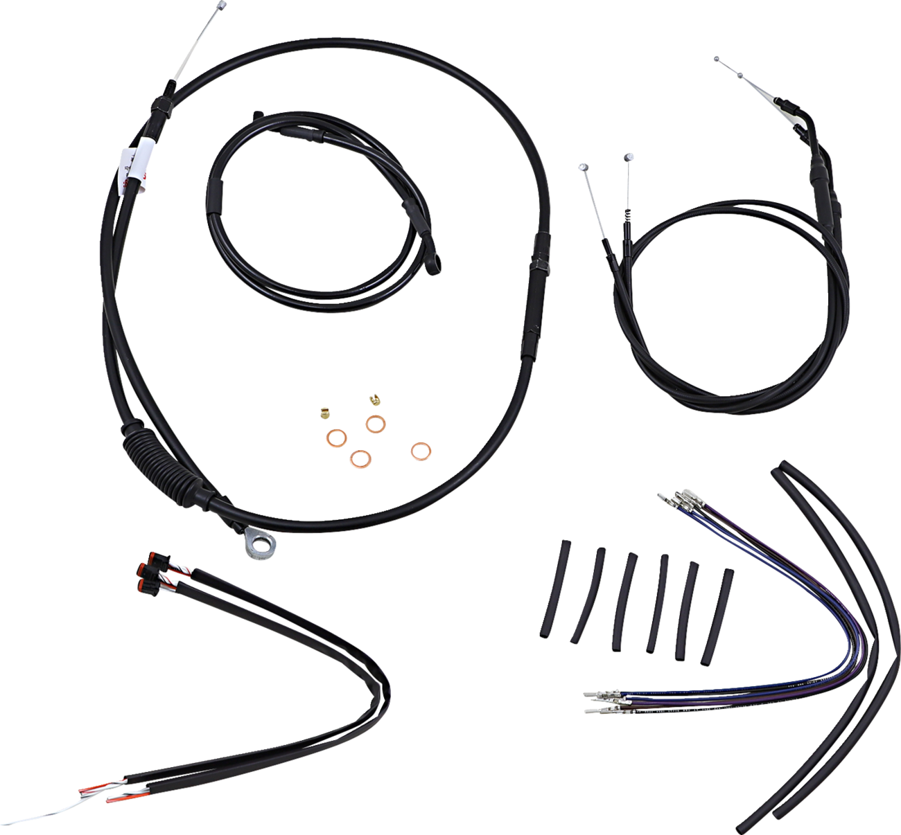 Jail Bar Cable Kit - 14" Handlebars - Black Vinyl - '14-'22 XL