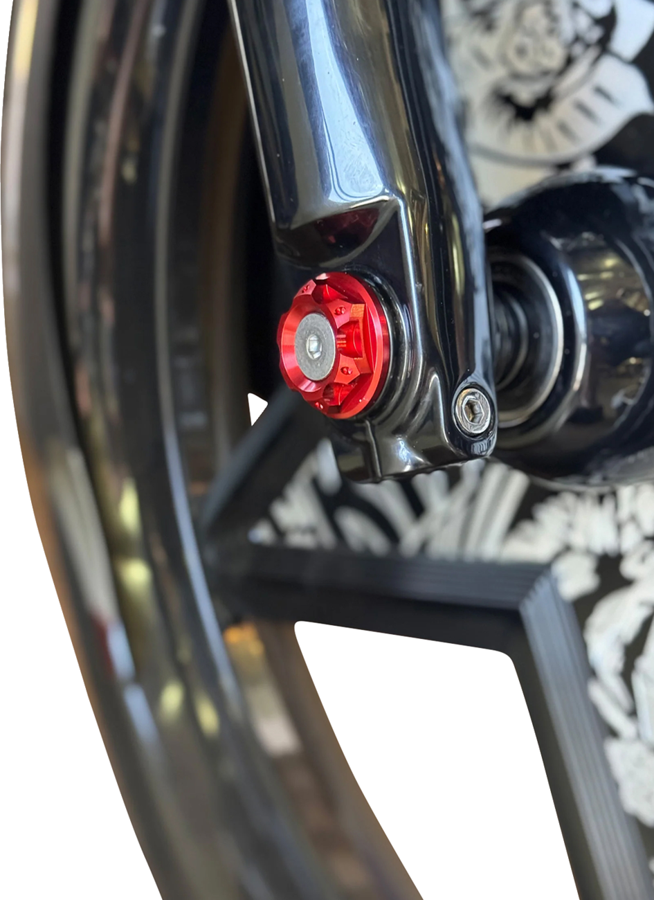 Y-Axle With Turret Style Axle Cover Kit - Custom - Front - Red - 1"